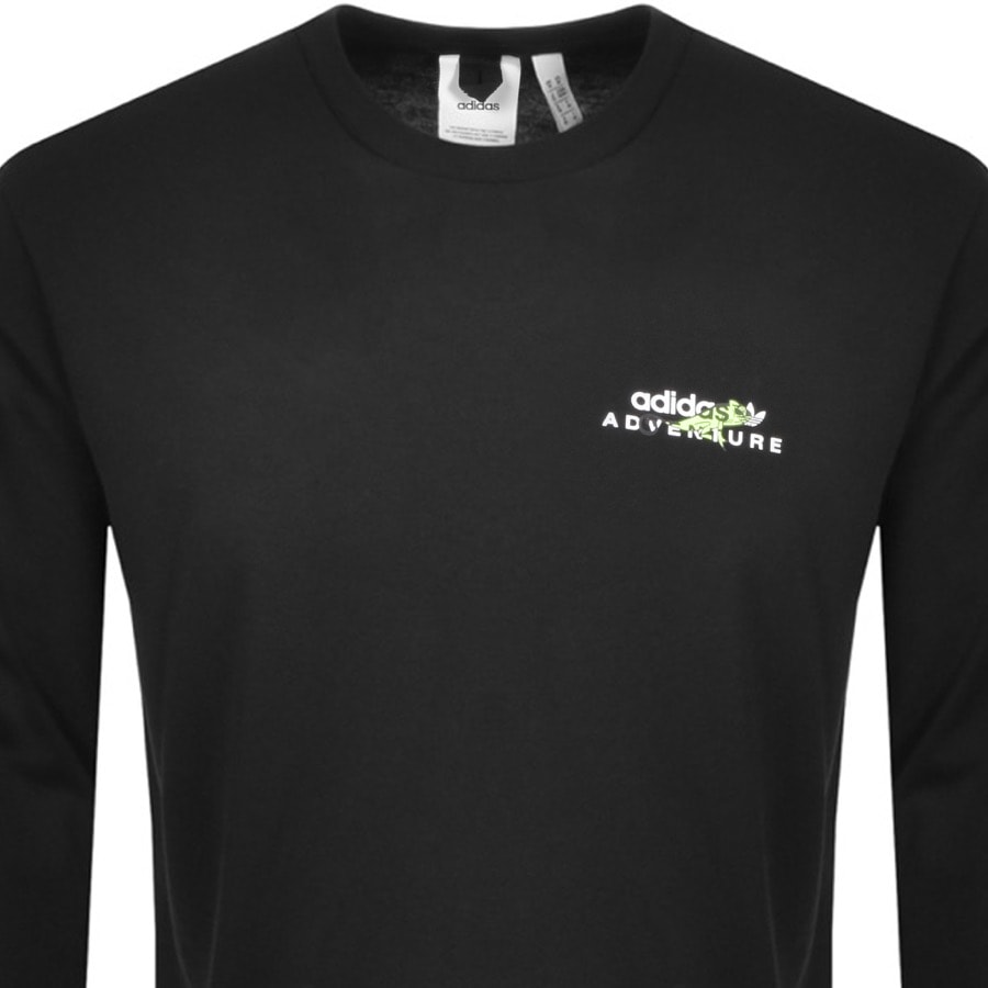 Alternative Image for Productadidas Originals Long Sleeved T Shirt Black2